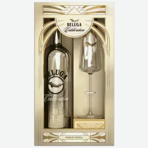 Водка Beluga Noble Celebration 0,7 л в подарочной упаковке + флют