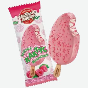 Мороженое Эскимо Веселый Кактус пломбир с кусочками малины