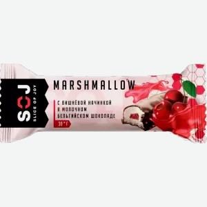 MARSHMALLOW батончик SOJ с вишневой начинкой в молочном шоколаде 30г
