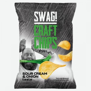 Чипсы картофельные со вкусом сметаны и лука 70г SWAG!