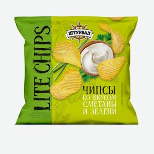 Снеки  ОВАЛ  со вкусом сметаны и зелени 20г CHIPS LITE