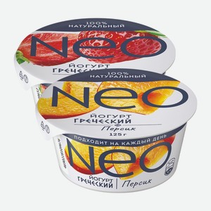 Йогурт Neo греческий клубника, персик 125 г