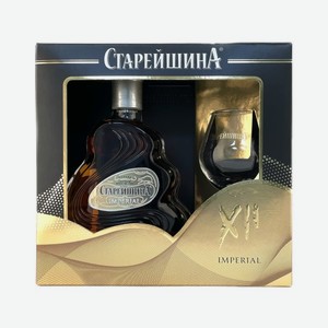 КОНЬЯК  Старейшина Империал   КС  12 лет, п/у, с бокалом, 0,5л