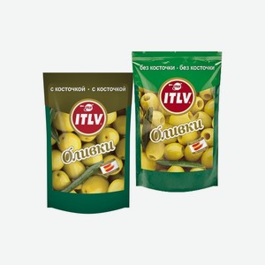 ITLV Оливки без косточки, с косточкой 195гр
