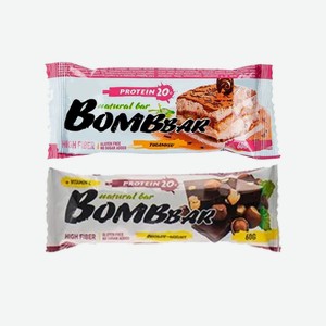 Батончик неглазированный  тирамису ,  шоколад-фундук  ТМ  Bombbar  60 гр