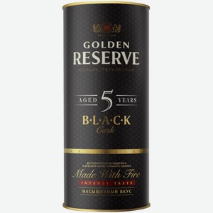 Коньяк Golden Reserve Black Cask 5 лет 0,5 л в подарочной упаковке туба