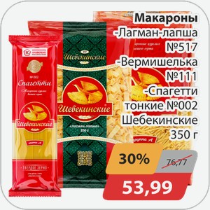 Макароны -лагман , вермишелька, спагетти№2 Шебекинские 350г