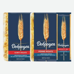 Макаронные изделия Добродея лапотки, перья, спагетти 900 г