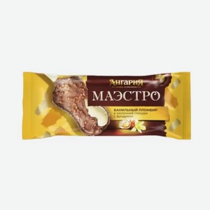 Эскимо АНГАРИЯ Маэстро пломбир с фундуком в глазури 80г БЗМЖ