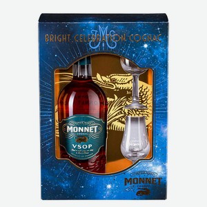 Коньяк Monnet VSOP в подарочной упаковке с 2-мя бокалами 0.7 л.