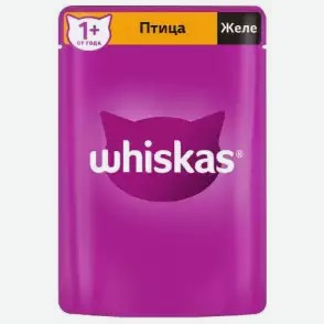 Корм влажный для кошек WHISKAS MASK ПТИЦА В ЖЕЛЕ 75Г