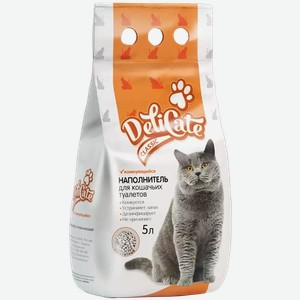 Наполнитель для кошачьего туалета DELICATE CLASSIK КОМКУЮЩИЙСЯ 5Л