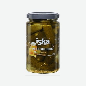 Огурцы ИСКА мини-корнишоны с медом 350г ст/б