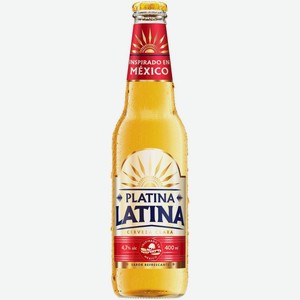 Пиво Platina Latina светлое пастеризованное 4,7%, 400мл