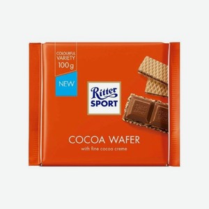 Шоколад RITTER SPORT молочный вафля и какао-мусс 100г