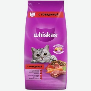 Корм сухой для кошек WHISKAS ВКУСНЫЕ ПОДУШЕЧКИ ПАШТЕТ С ГОВЯДИНОЙ 350Г