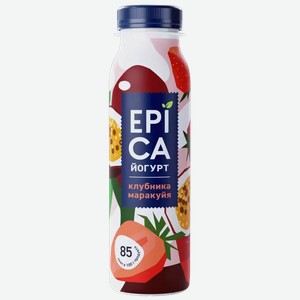 Йогурт питьевой EPICA С КЛУБНИКОЙ И МАРАКУЕЙ 2,5% ТУ 260Г