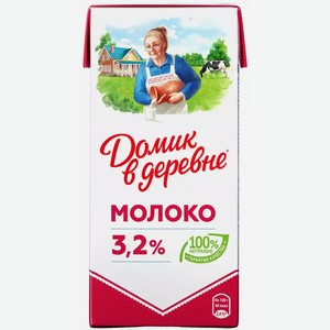 Молоко Домик В Деревне Ультрапастер. 3,2% Сто 950мл