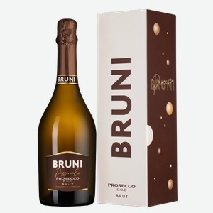 Игристое вино Bruni Prosecco Brut в подарочной упаковке 0.75 л.