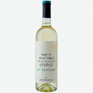 Вино ZB Wine SAUVIGNON BLANC «Мысли позитивно!» 2022 0.75 л