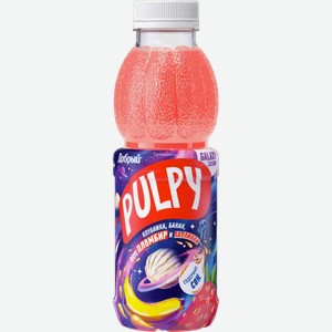 Напиток сокосодержащий ДОБРЫЙ PULPY КЛУБНИКА, БАНАН, ПЛОМБИР ПЭТ 0,45Л