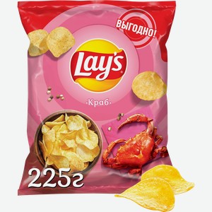 Чипсы Lay s Краб, 225г пакет