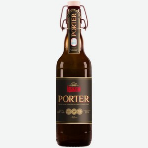 Пиво Афанасий Porter темное пастеризованное 8%, 500 мл