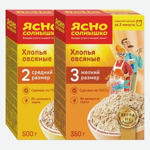 Хлопья овсяные №3, №2 Ясно солнышко 350-500 г
