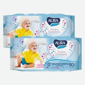 Салфетки влажные детские Аура Ultra Comfort 60 шт 0+