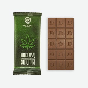Шоколад ДЕЛИСЕРТ молочный с зернами конопли 80г