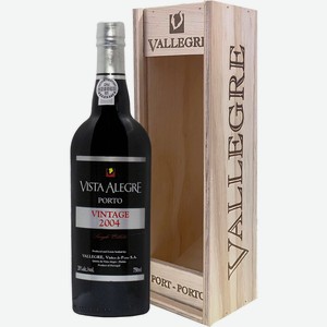 Вино  Виста Алегре  Винтаж Порт, 2004, в деревянной коробке, 2004, 750 мл, Портвейн, Сладкое