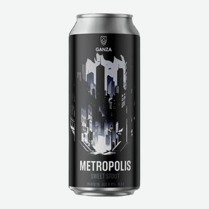 ГАНЗА сладкий стаут Metropolis 6% 0,5л ж/б