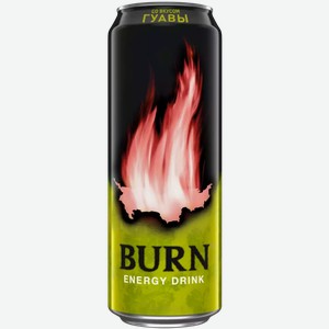 Энергетический б/а напиток BURN ENERGY DRINK ГУАВА Ж/Б. 0,449Л