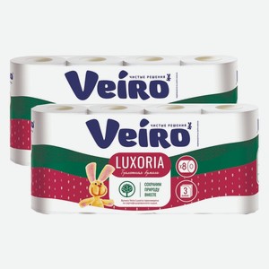 Туалетная бумага Veiro Luxoria 3-х слойная 8 рулонов