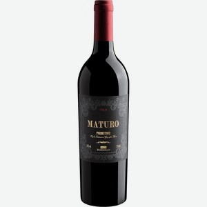 Вино  Матуро  Примитиво, 2021, 2021, 750 мл, Красное, Полусухое