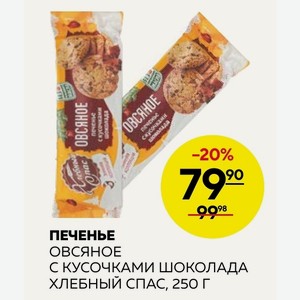 Печенье Овсяное С Кусочками Шоколада Хлебный Спас, 250 Г