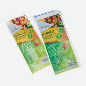 Пакеты для продуктов для заморозки с защелкой 23x30см 10 шт, 15х20см 20 шт