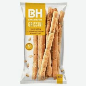 Хлебные Палочки Baker House Gnssini 80г Семена Подсолнечника Морская соль