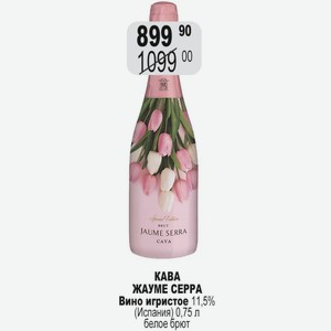 КАВА ЖАУМЕ СЕРРА Вино игристое 11,5% (Испания) 0,75 л белое брют