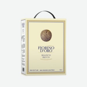 Вино России ФИОРИНО Д ОРО белое сухое 10-12% 3л т/п