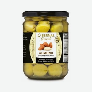 Оливки БЕРНАЛ с миндалем 300г ст/б