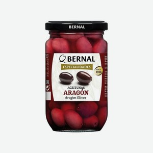 Оливки БЕРНАЛ Aрагон черные в рассоле с/к 300г ст/б