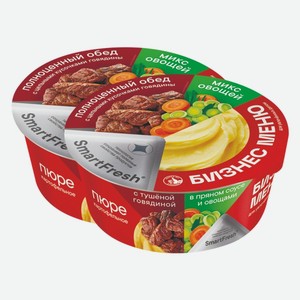 Лапша б/п Бизнес меню говядина тушеная в пряном соусе с овощами 110 г