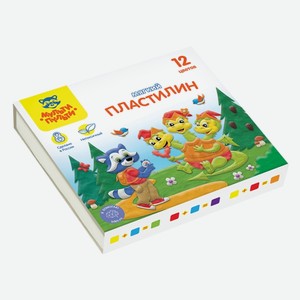 Пластилин Мульти-Пульти Енот в сказке 12 цветов 120 г