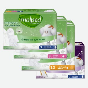 Прокладки гигиенические Molped Pure&Soft, Barrier&Protect 10 шт