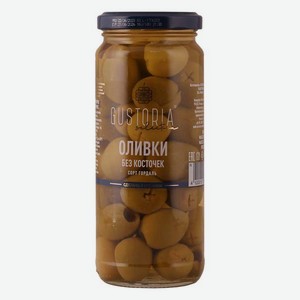 Продукты питания Зеленые оливки без косточек GUSTORIA 0.358кг.