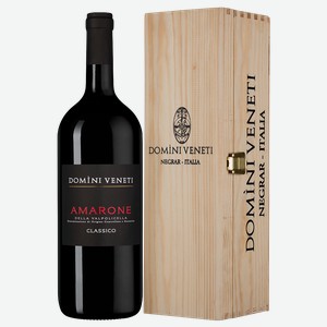 Вино Amarone della Valpolicella Classico в подарочной упаковке, Domini Veneti, 2018, 1.5 л, 1.5 л