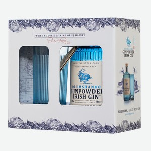 Джин Drumshanbo Gunpowder Irish Gin в подарочной упаковке (с бокалом), 0.7 л.