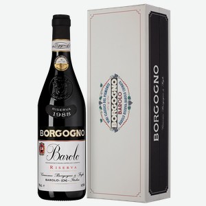 Вино Barolo Riserva в подарочной упаковке, Borgogno, 1988, 0.75 л