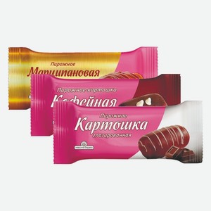 Пирожное Картошка марципановая, глазированная, кофейная Невские берега 80 г